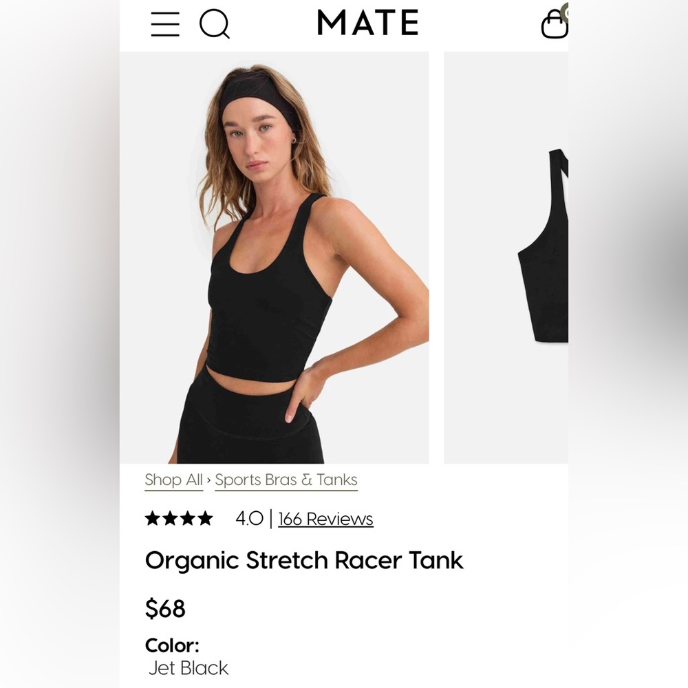 MATE THE LABEL ORGANIC COTTON STRETCH RACER TANK